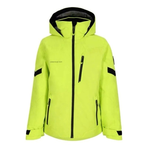 Obermeyer Boy's Fleet Jacket Size Medium Lime Color Waterproof